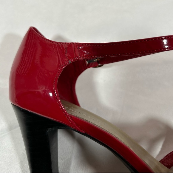 Worthington Sexy Red Heels open toe sandals with ankle strap 4 inch heel. - Picture 9 of 9
